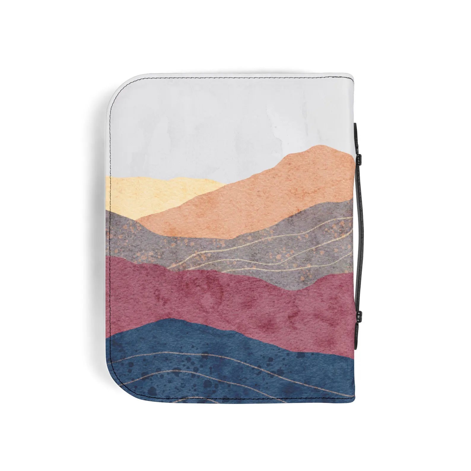 Abstract Layered Mountain Landscape Bible Cover | Zippered Scripture Organizer. BCPETAL3