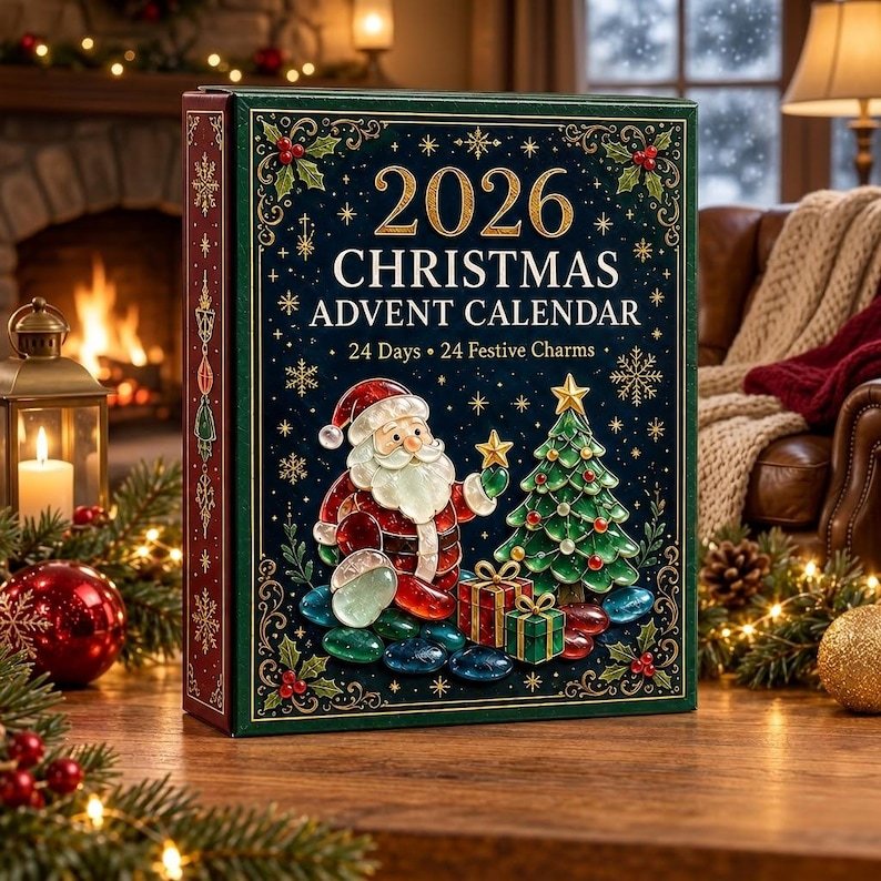 Christmas Advent Calendar 2026, 24 Holiday Ornaments Countdown Calendar, Traditional Christmas Charm Collection Gift for Kids & Family AXMAS06