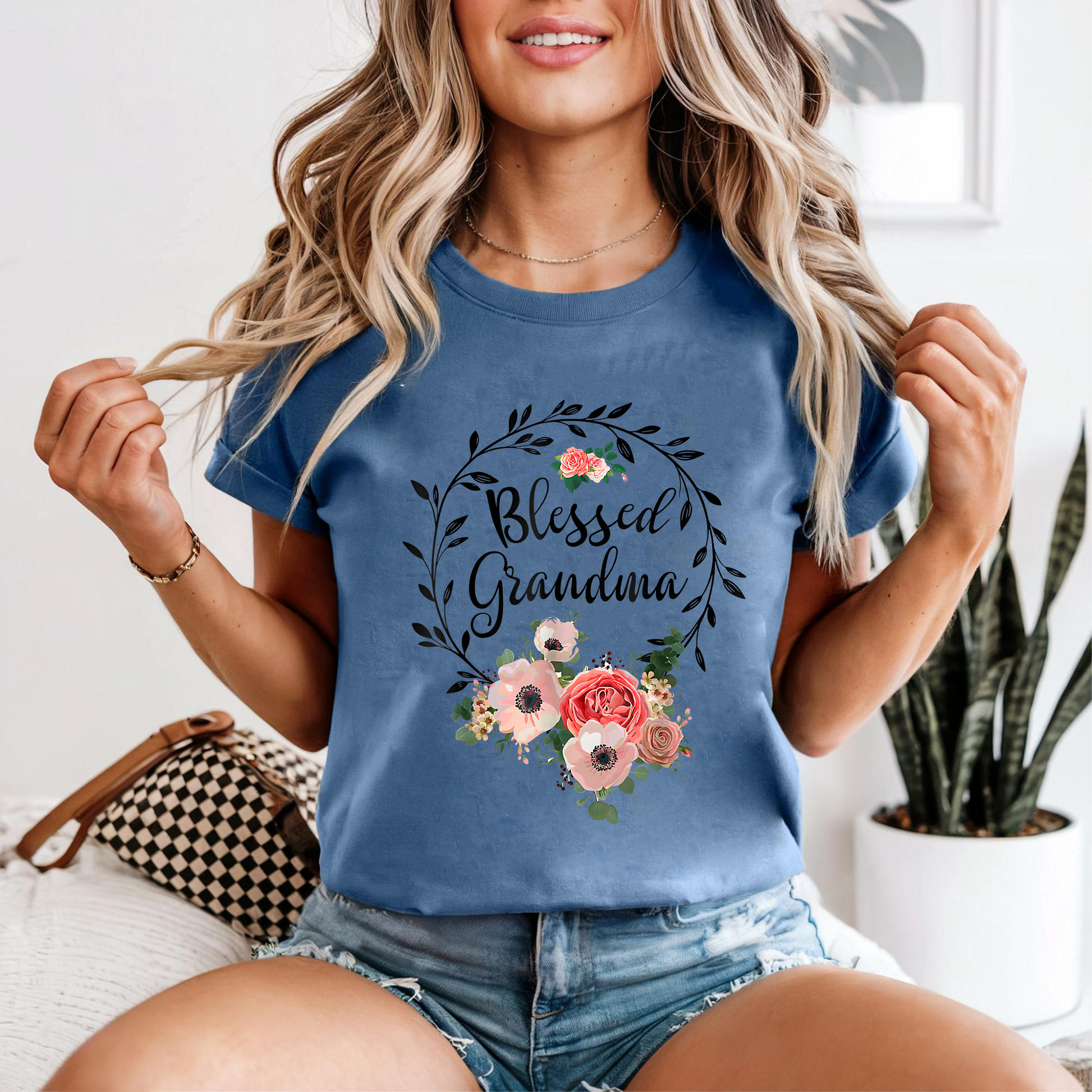 Blessed Grandma Shirt, Floral Grandma Tee, Mother's Day Gift for Grandma, Nana Shirt, Vintage Flower Graphic Tee