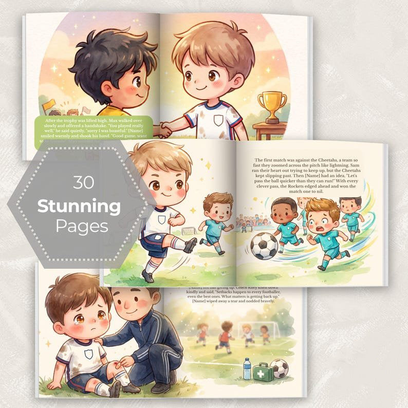 Personalized Football Book, Birthday Gift Boy Sports Story, Children Tale Young Reader, Custom Name Keepsake Present Kid Athlete PBOOK06