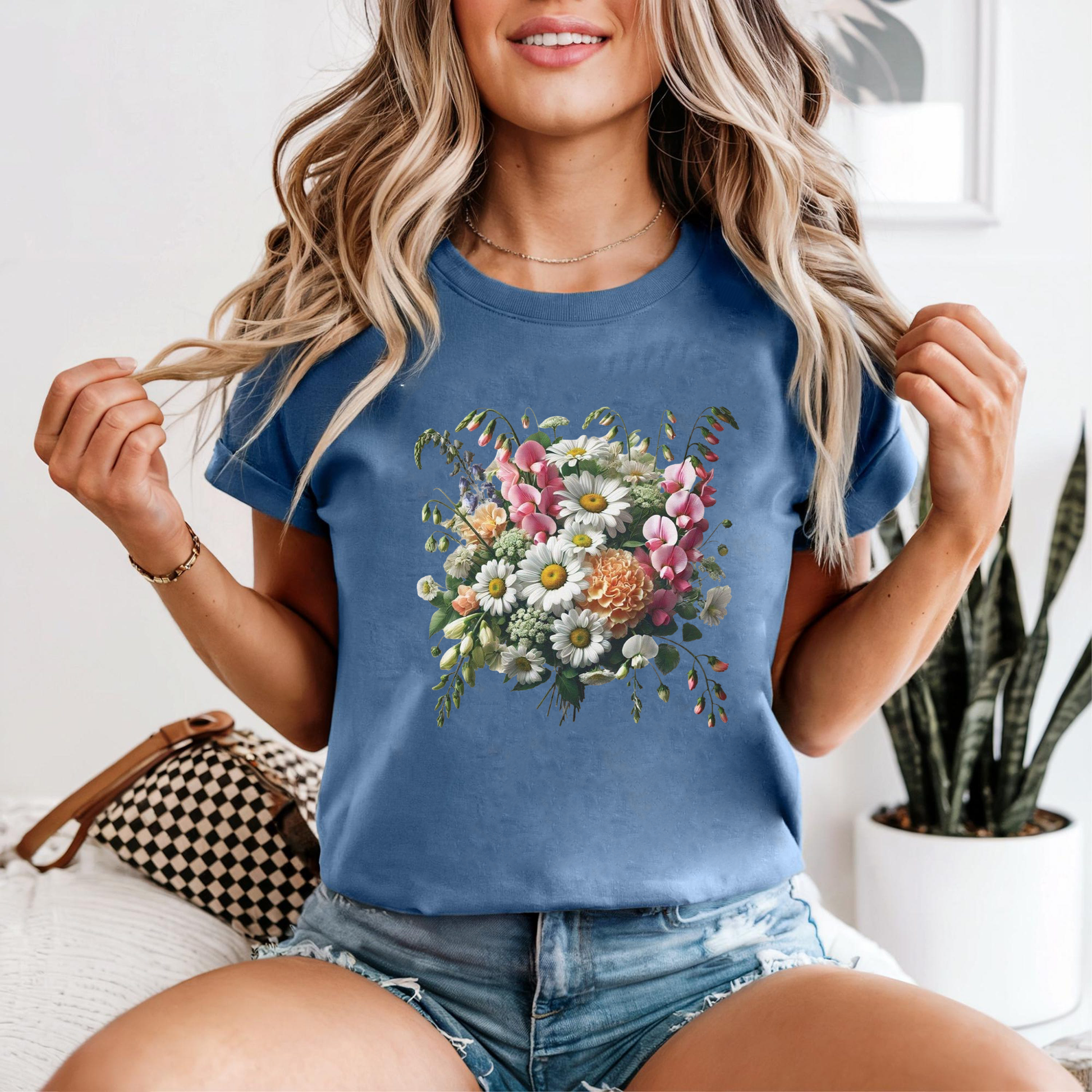 Birth Month Flower Shirt, Daisy Sweet Pea April Tee, Carnation January T-Shirt, Primrose Floral Tee, Personalized Birthday Gift