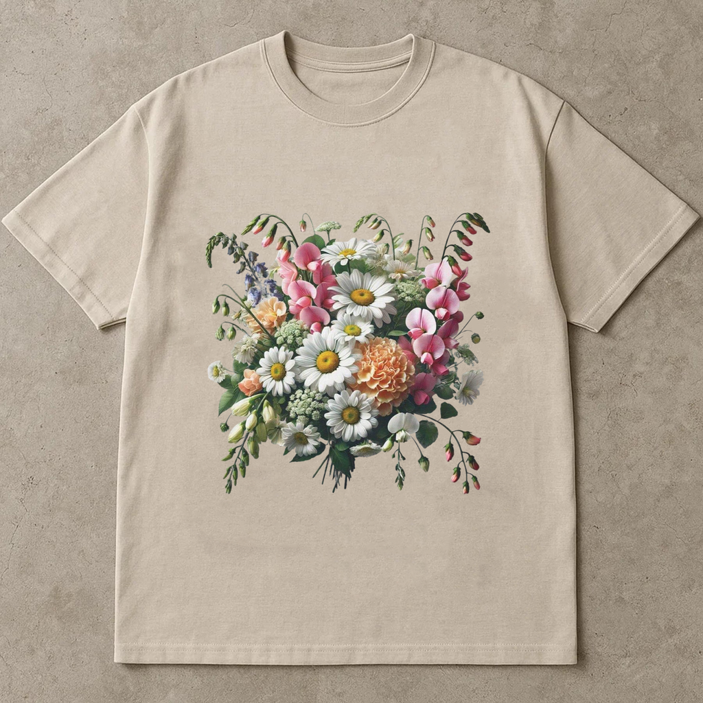 Birth Month Flower Shirt, Daisy Sweet Pea April Tee, Carnation January T-Shirt, Primrose Floral Tee, Personalized Birthday Gift