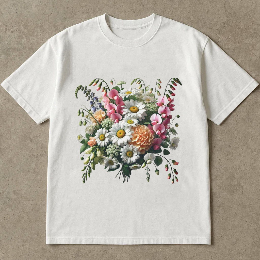 Birth Month Flower Shirt, Daisy Sweet Pea April Tee, Carnation January T-Shirt, Primrose Floral Tee, Personalized Birthday Gift