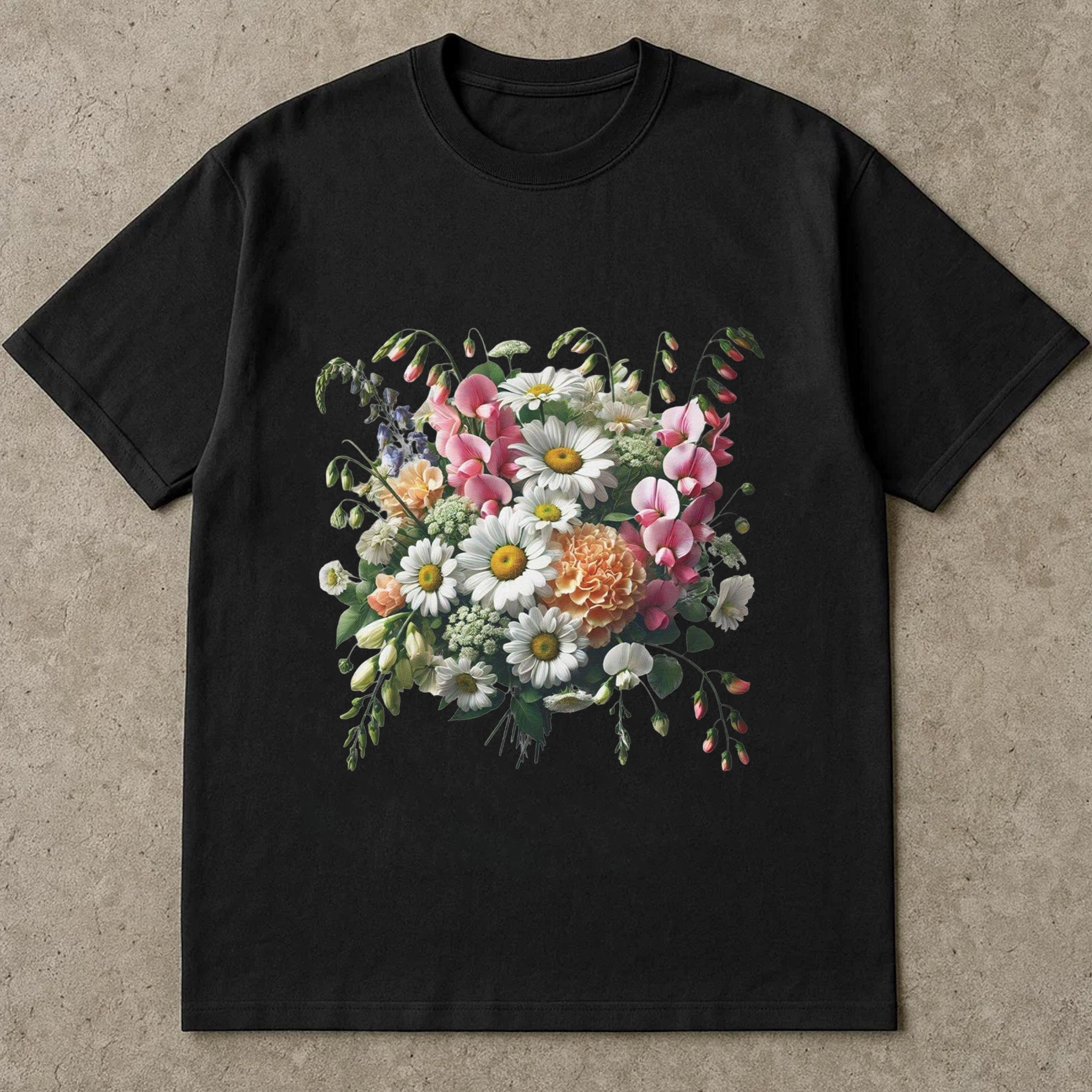 Birth Month Flower Shirt, Daisy Sweet Pea April Tee, Carnation January T-Shirt, Primrose Floral Tee, Personalized Birthday Gift