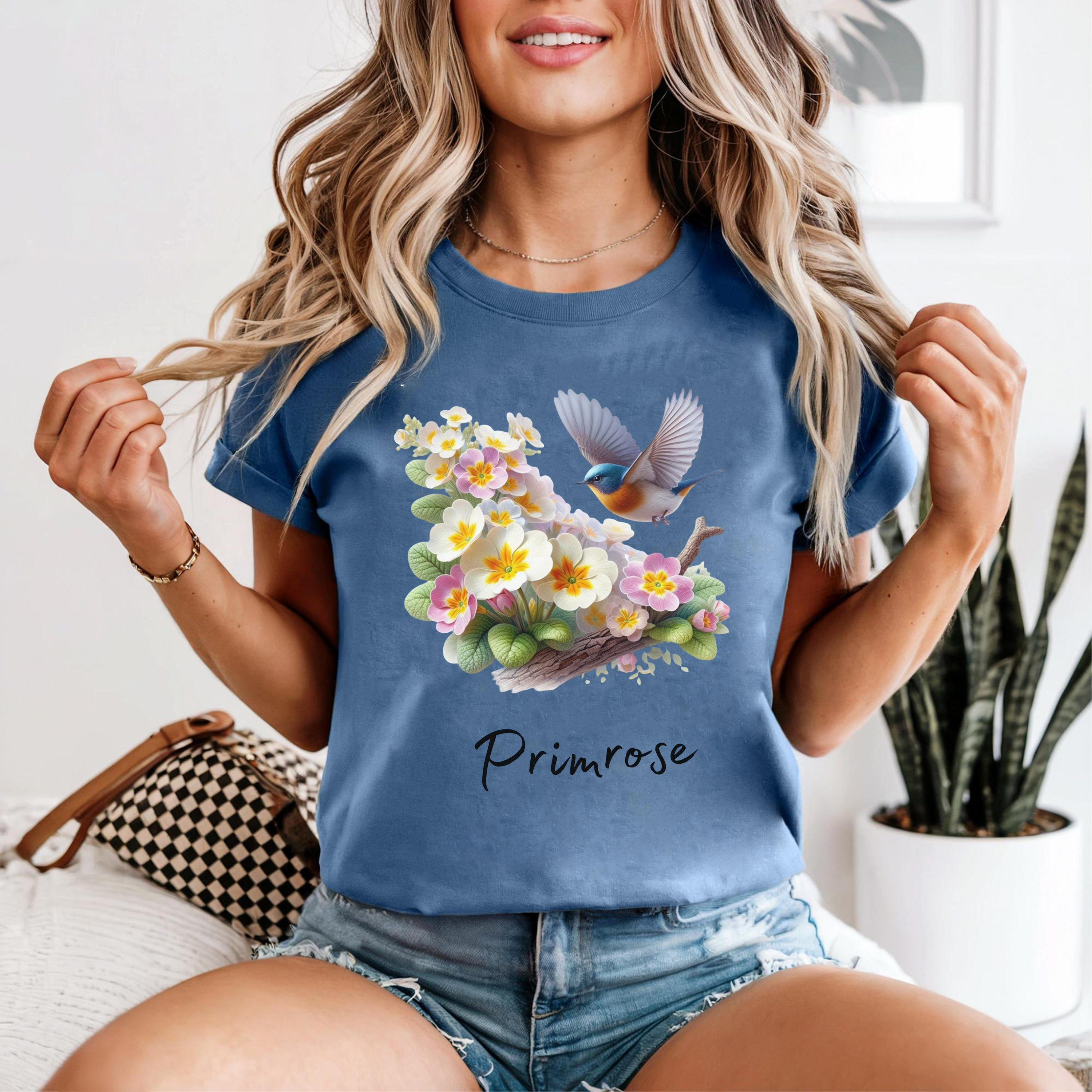 February Birth Flower Shirt, Primrose Flower Tee, Floral Birthday Shirt February, Watercolor Primrose T-Shirt, Gift for Her Birthday