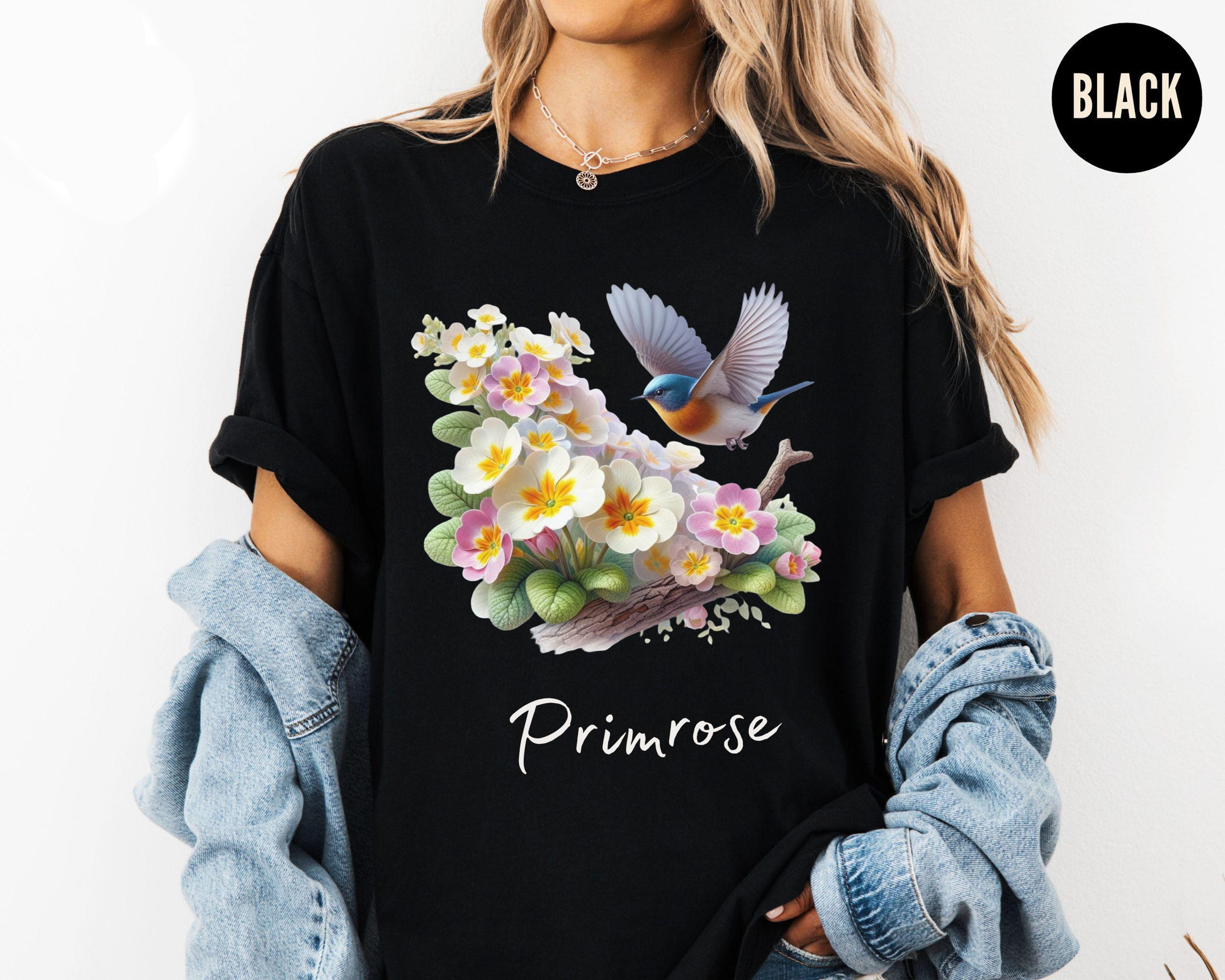 February Birth Flower Shirt, Primrose Flower Tee, Floral Birthday Shirt February, Watercolor Primrose T-Shirt, Gift for Her Birthday