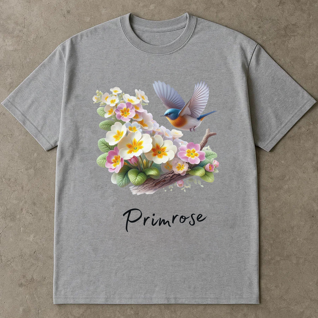 February Birth Flower Shirt, Primrose Flower Tee, Floral Birthday Shirt February, Watercolor Primrose T-Shirt, Gift for Her Birthday