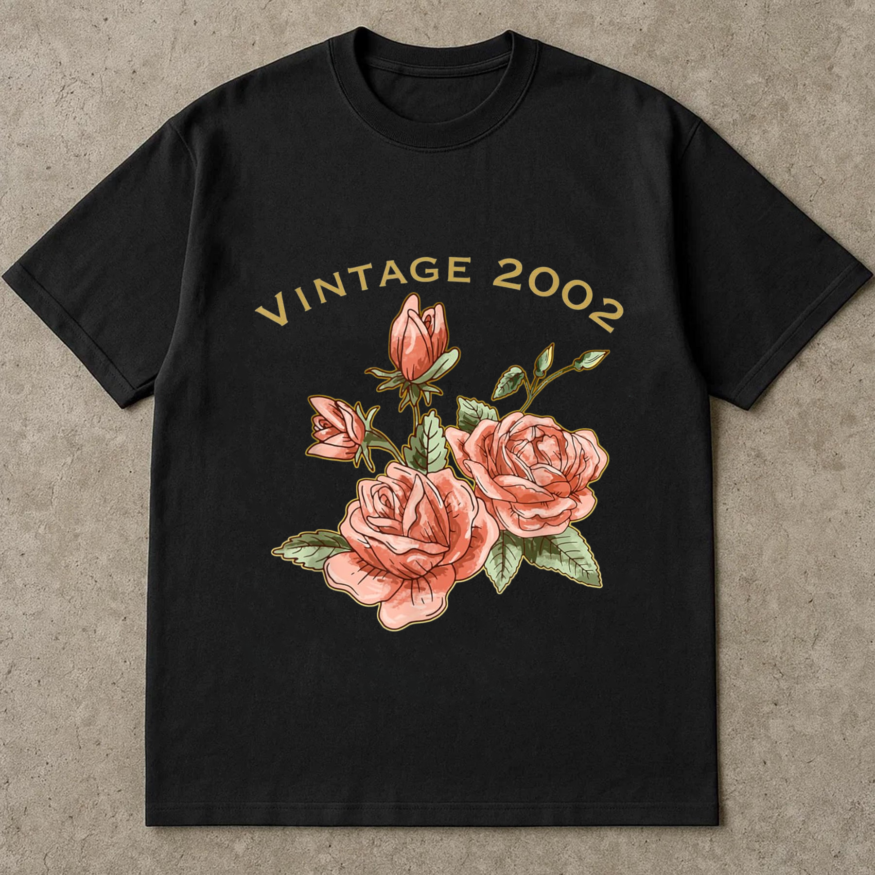 Vintage 2002 Rose Shirt, Retro Floral Birthday Shirt, Vintage Year Flower Tee, 2000s Aesthetic T-Shirt, Gift for Her