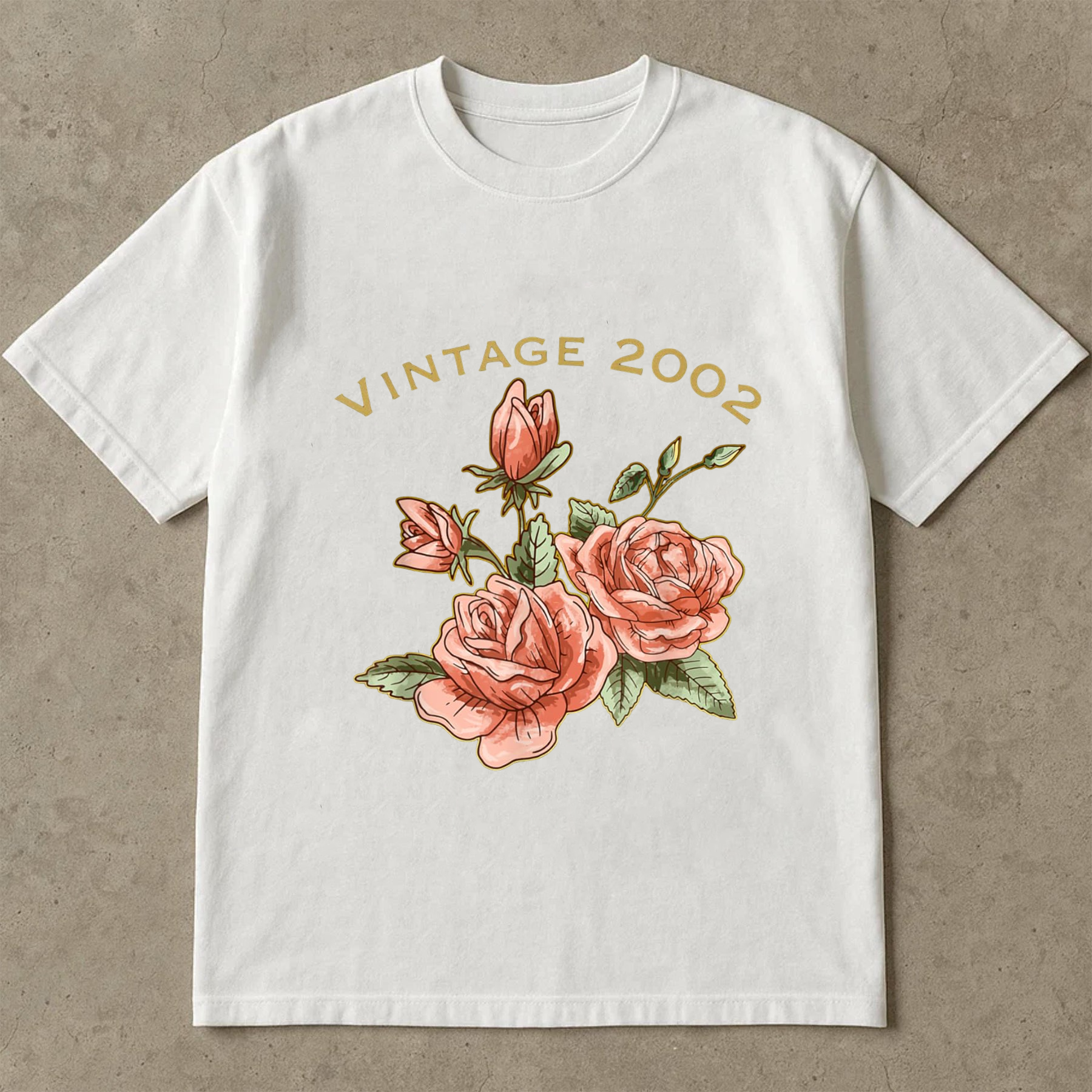 Vintage 2002 Rose Shirt, Retro Floral Birthday Shirt, Vintage Year Flower Tee, 2000s Aesthetic T-Shirt, Gift for Her