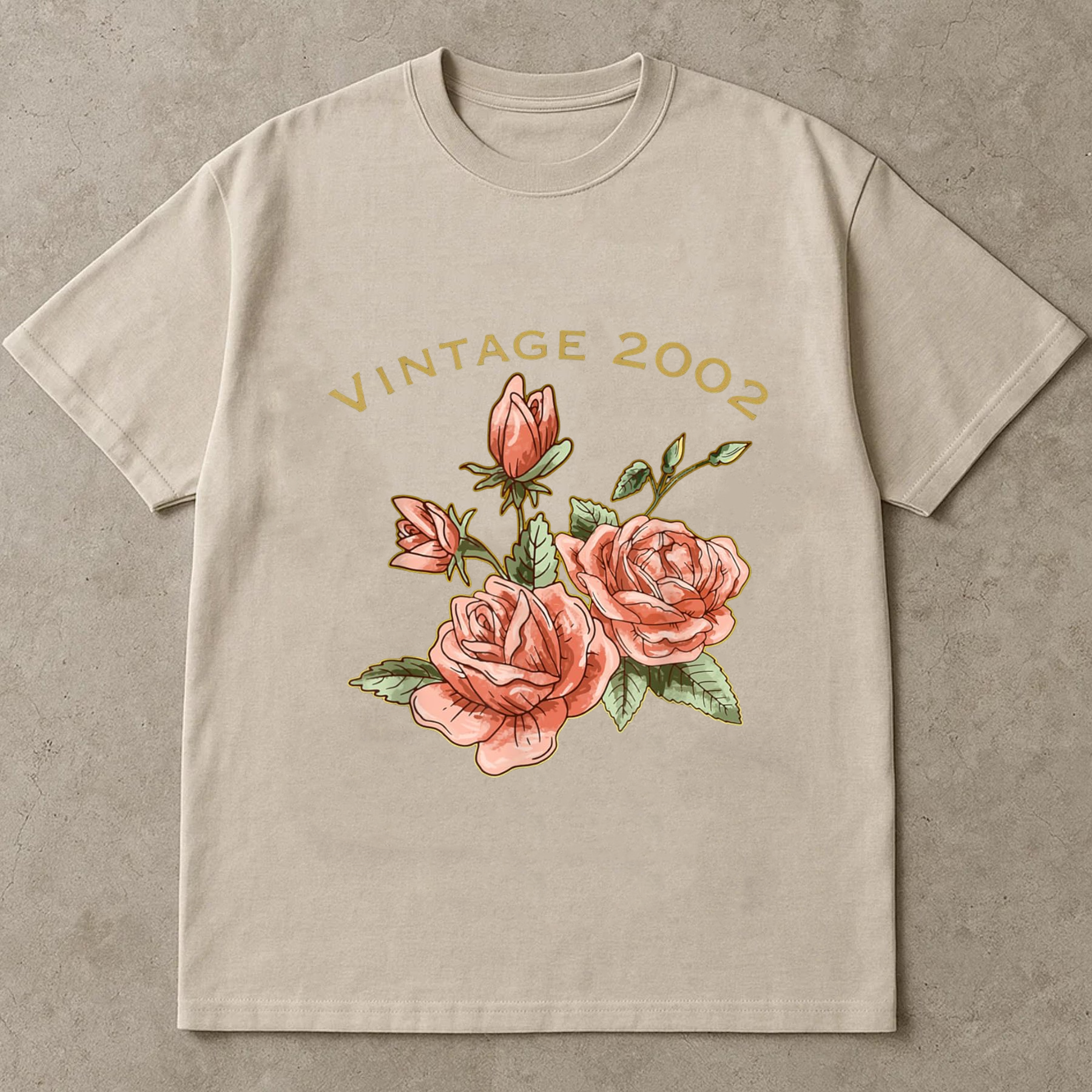 Vintage 2002 Rose Shirt, Retro Floral Birthday Shirt, Vintage Year Flower Tee, 2000s Aesthetic T-Shirt, Gift for Her