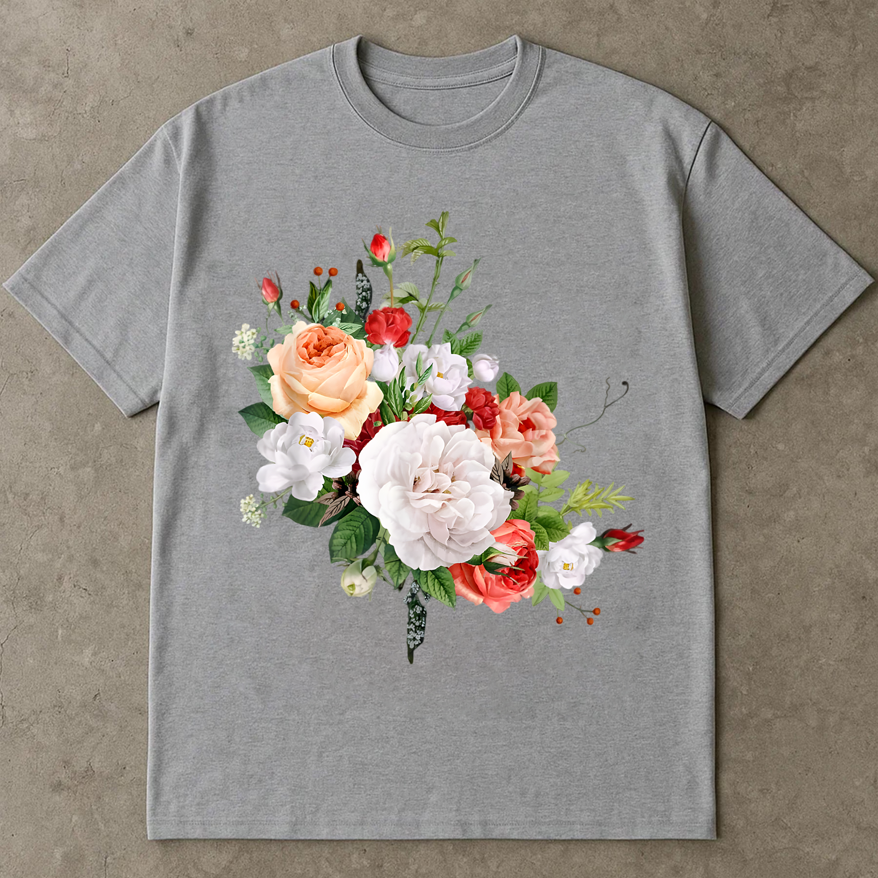 Vintage Floral Shirt, Soft Cottagecore Flower Tee, Romantic Garden Shirt, Boho Botanical T-Shirt, Elegant Rose Design Tee