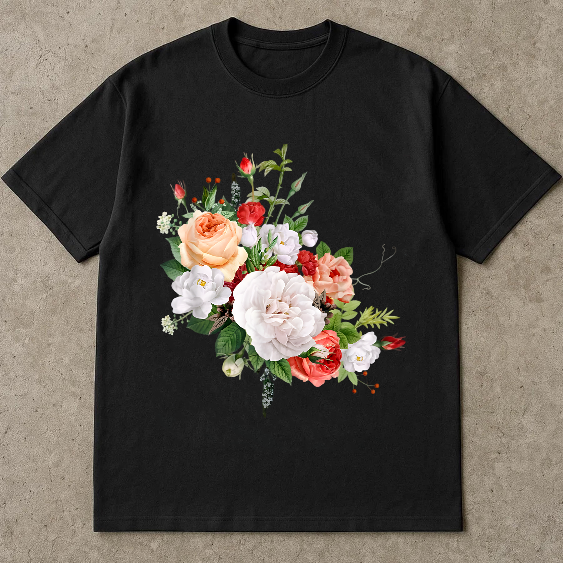 Vintage Floral Shirt, Soft Cottagecore Flower Tee, Romantic Garden Shirt, Boho Botanical T-Shirt, Elegant Rose Design Tee