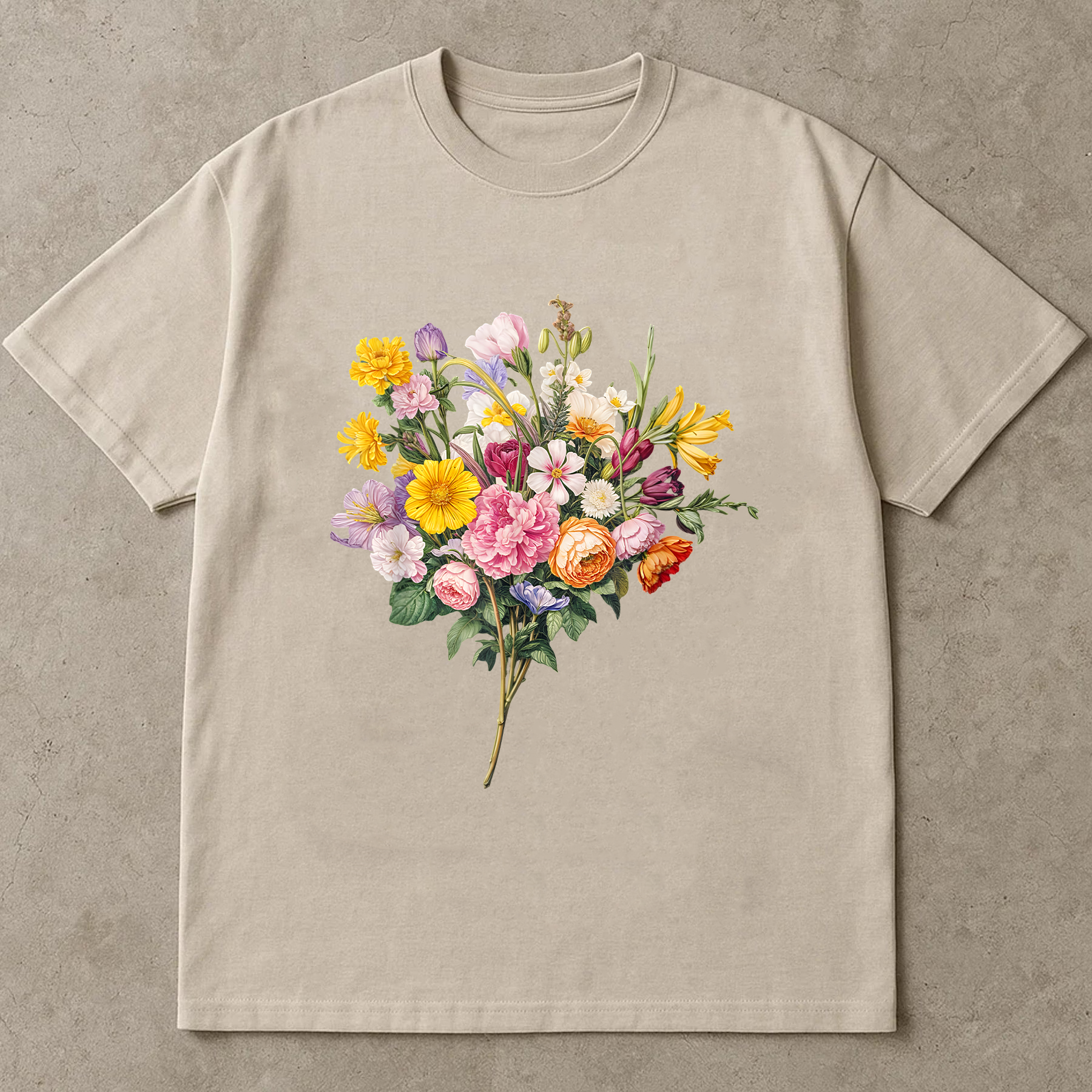 Wildflower Bouquet Shirt, Bright Botanical Tee, Garden Flower T-Shirt, Colorful Floral Shirt, Cottagecore Nature Tee