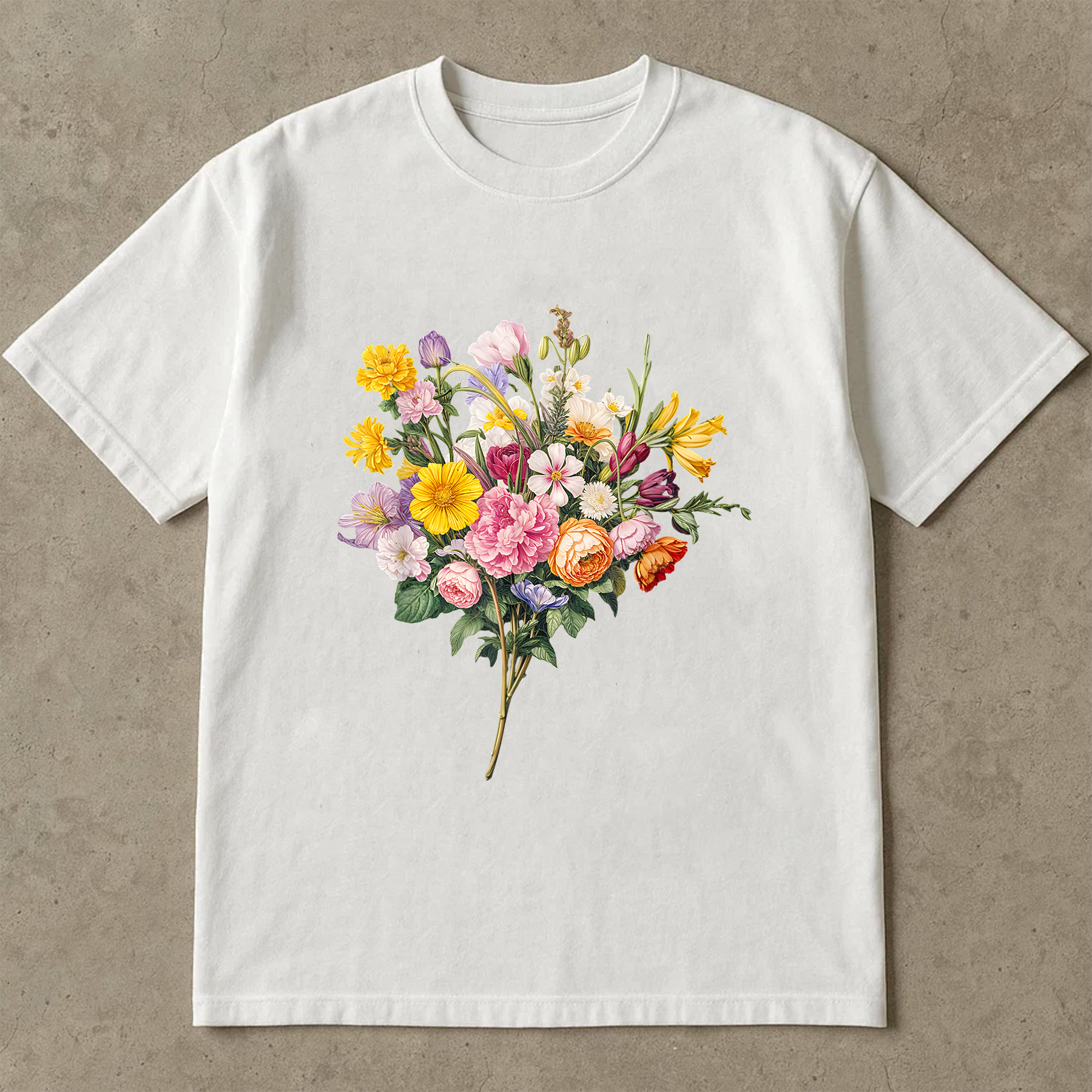Wildflower Bouquet Shirt, Bright Botanical Tee, Garden Flower T-Shirt, Colorful Floral Shirt, Cottagecore Nature Tee