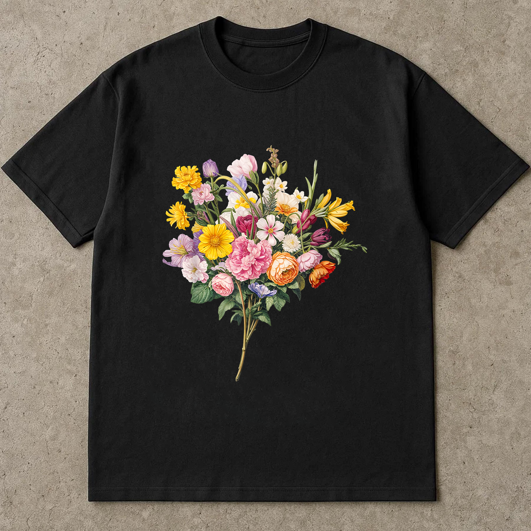 Wildflower Bouquet Shirt, Bright Botanical Tee, Garden Flower T-Shirt, Colorful Floral Shirt, Cottagecore Nature Tee