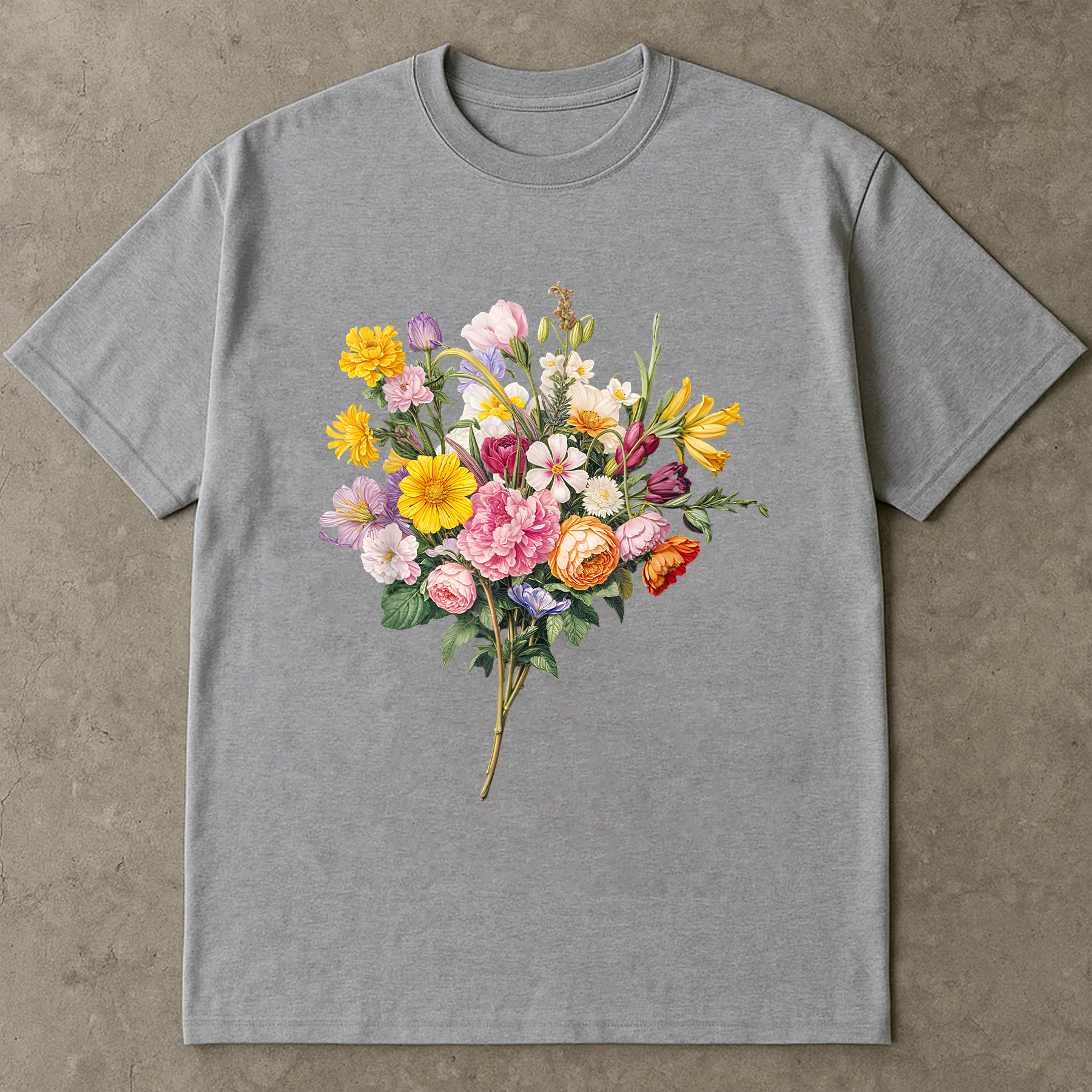 Wildflower Bouquet Shirt, Bright Botanical Tee, Garden Flower T-Shirt, Colorful Floral Shirt, Cottagecore Nature Tee