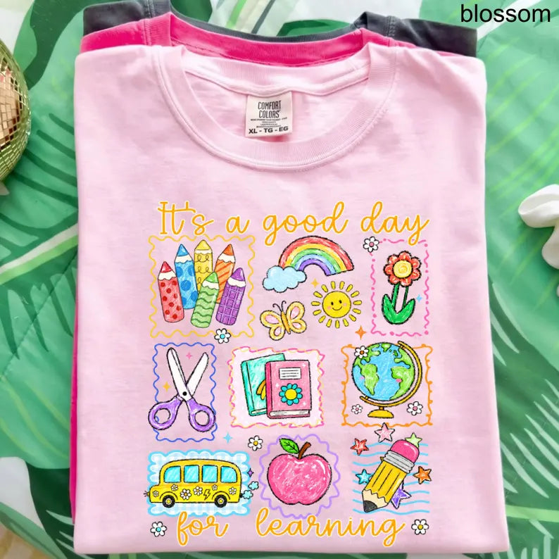 Comfort Colors Teacher Life Shirt, It's a Good Day for Learning, Be Kind TShirt, Back to School Shirt, Team Elementary T-Shirt School Supply. SPETAL1