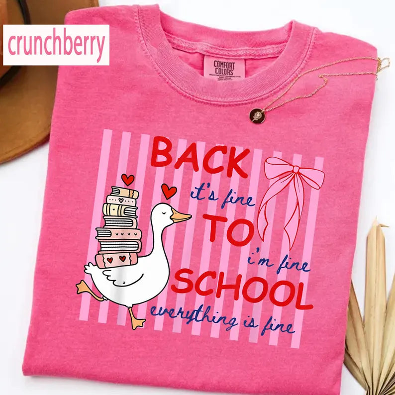 Silly Goose Teacher Comfort Colors Shirt, Everything Is Fine Teacher Tee, Funny Back to School Shirt, Cute Goose Teacher Life T-Shirt. SPETAL2