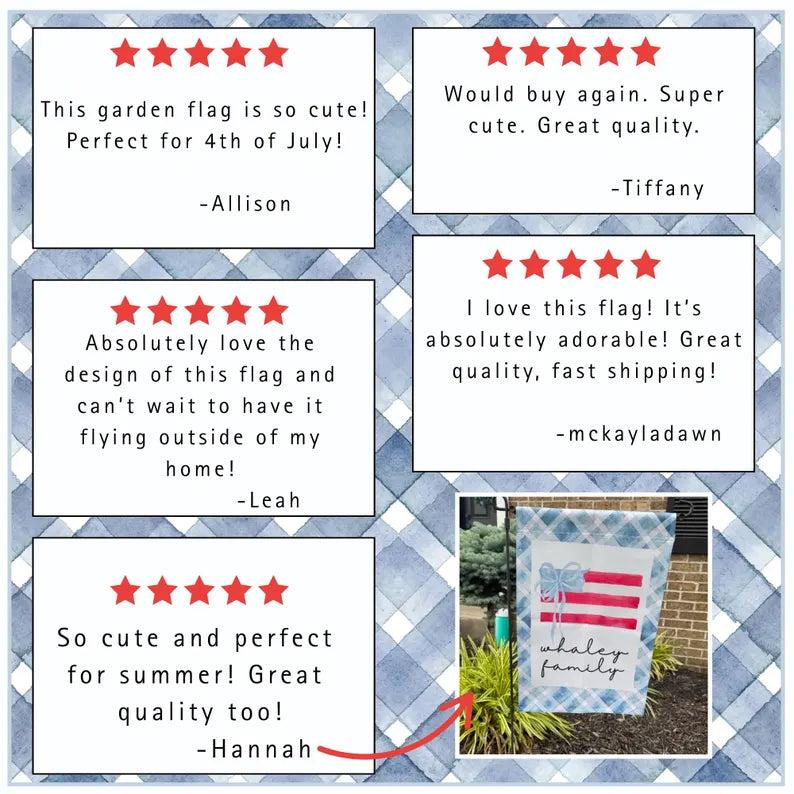 Patriotic Garden Flag: Red White Blue Fourth of July Decor. America 250th Anniversary Garden Flag. GFPETAL07