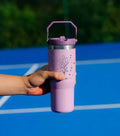 Custom Birth Flower Zodiac Tumbler, Personalized 40oz Cup with Handle and Straw, Astrology Horoscope Floral Mug, Unique Birthday Gift for Women