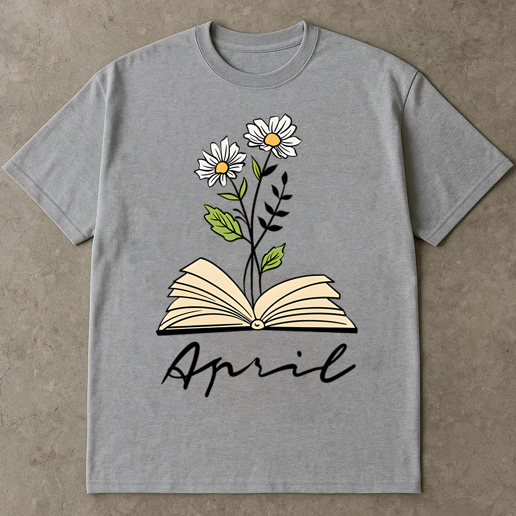 Daisy Flower Book Shirt, Teacher Reading Shirt, Floral Graphic Tee, Book Lover Gift T-Shirt, Botanical Literary Shirt