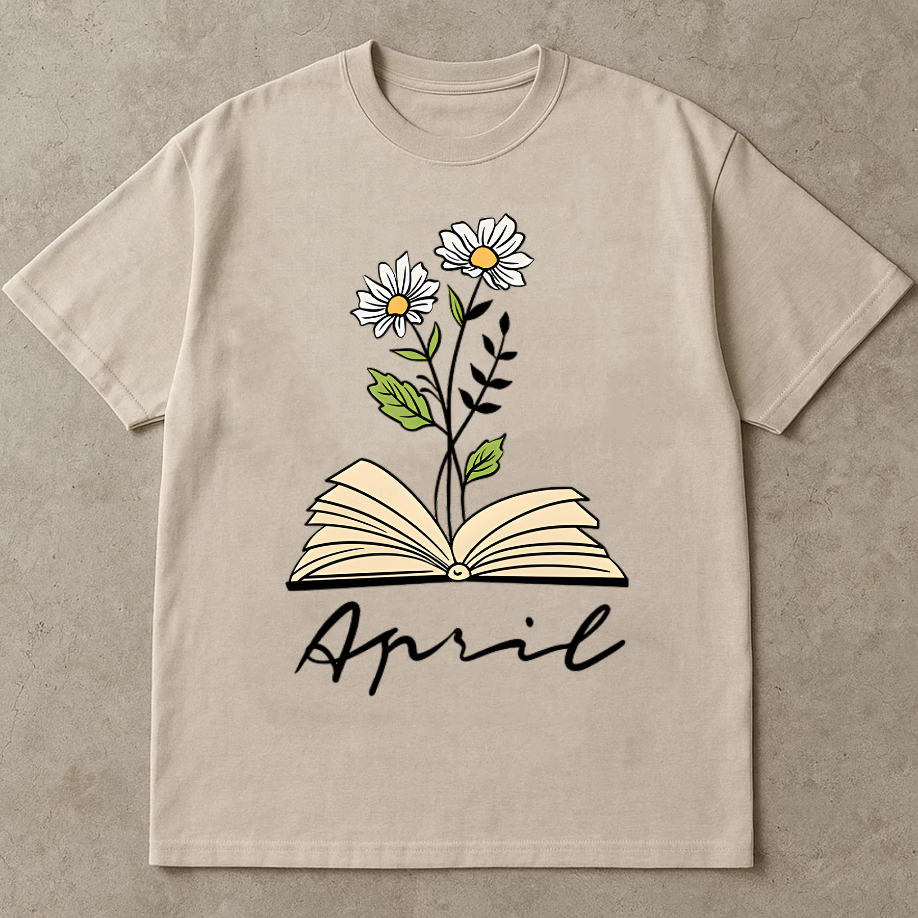 Daisy Flower Book Shirt, Teacher Reading Shirt, Floral Graphic Tee, Book Lover Gift T-Shirt, Botanical Literary Shirt