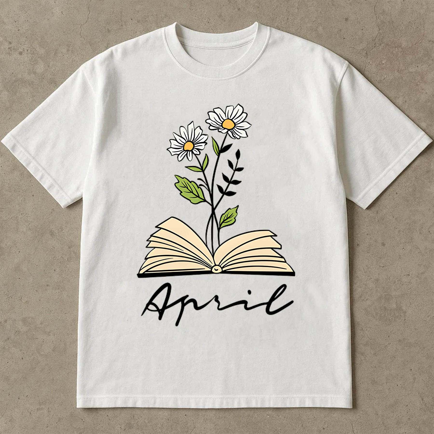 Daisy Flower Book Shirt, Teacher Reading Shirt, Floral Graphic Tee, Book Lover Gift T-Shirt, Botanical Literary Shirt