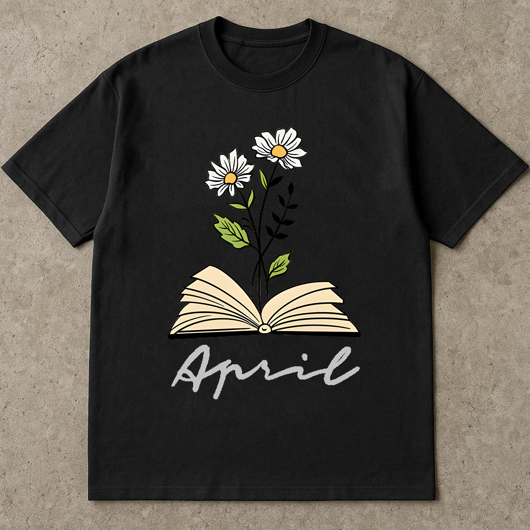 Daisy Flower Book Shirt, Teacher Reading Shirt, Floral Graphic Tee, Book Lover Gift T-Shirt, Botanical Literary Shirt