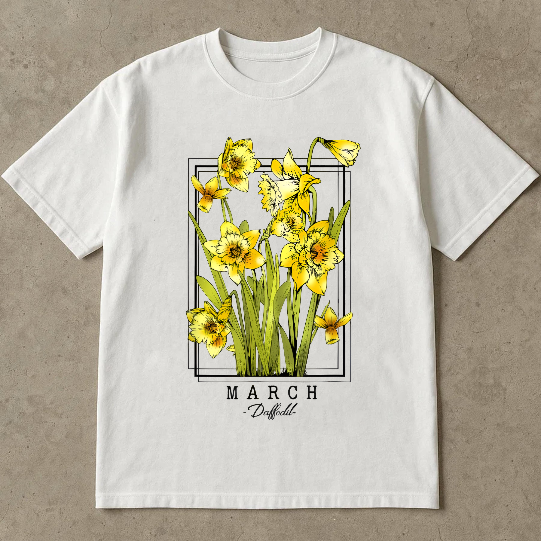 March Birth Flower Shirt, Daffodil Floral Graphic Tee, Vintage Botanical T-Shirt, Birthday Month Gift, Spring Wildflower Top