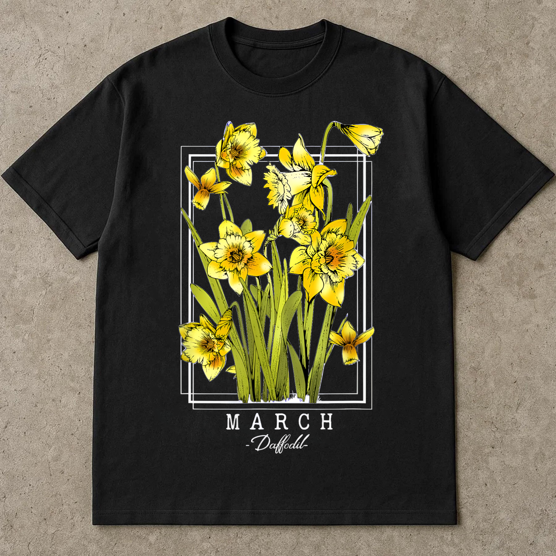March Birth Flower Shirt, Daffodil Floral Graphic Tee, Vintage Botanical T-Shirt, Birthday Month Gift, Spring Wildflower Top