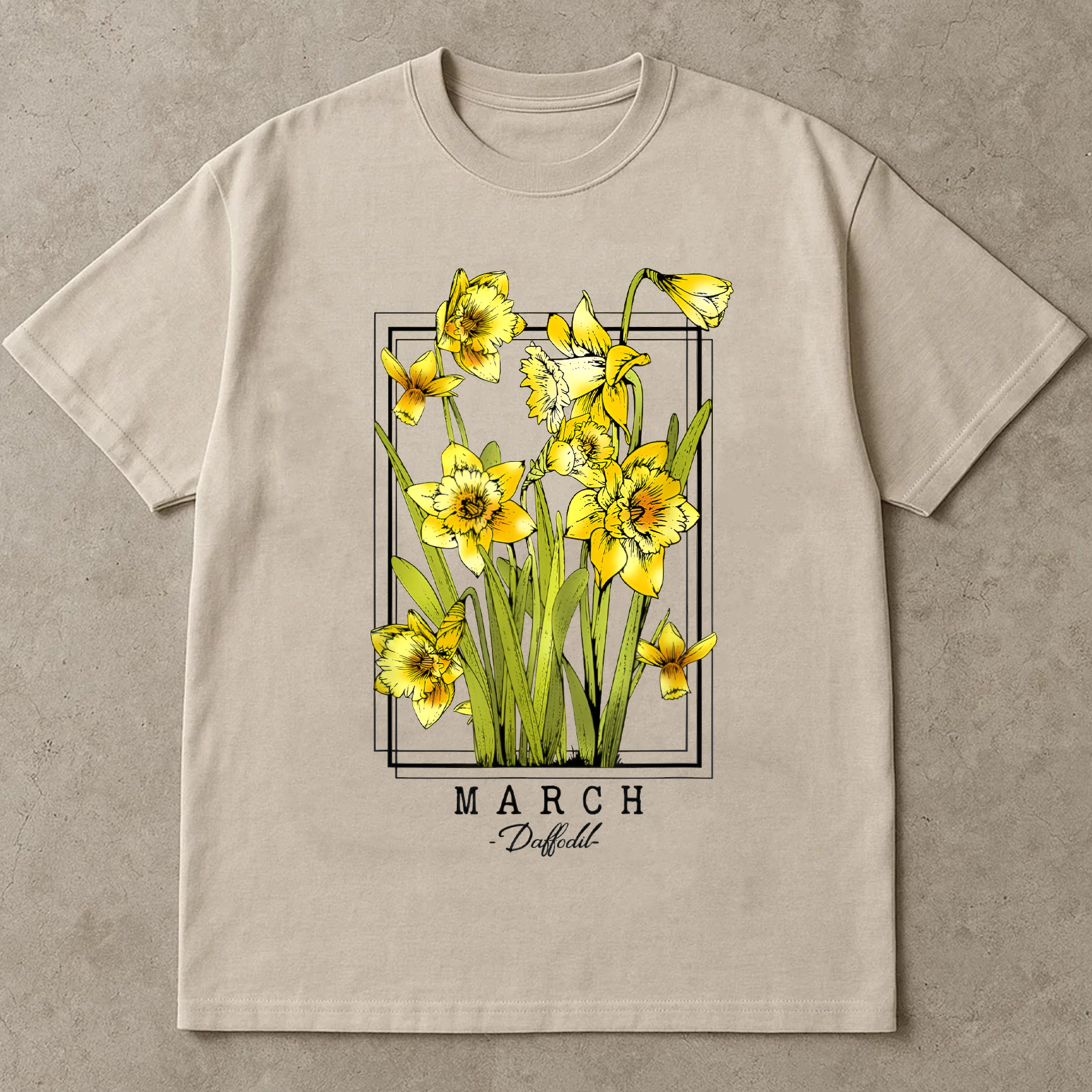 March Birth Flower Shirt, Daffodil Floral Graphic Tee, Vintage Botanical T-Shirt, Birthday Month Gift, Spring Wildflower Top