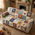 Tasteful Baking Collage Patchwork Quilted Sofa Cover, Baking Sofa Cover, Patchwork Couch Throw, Sofa Protector, Holiday Sofa Decor QUILTSOFA69
