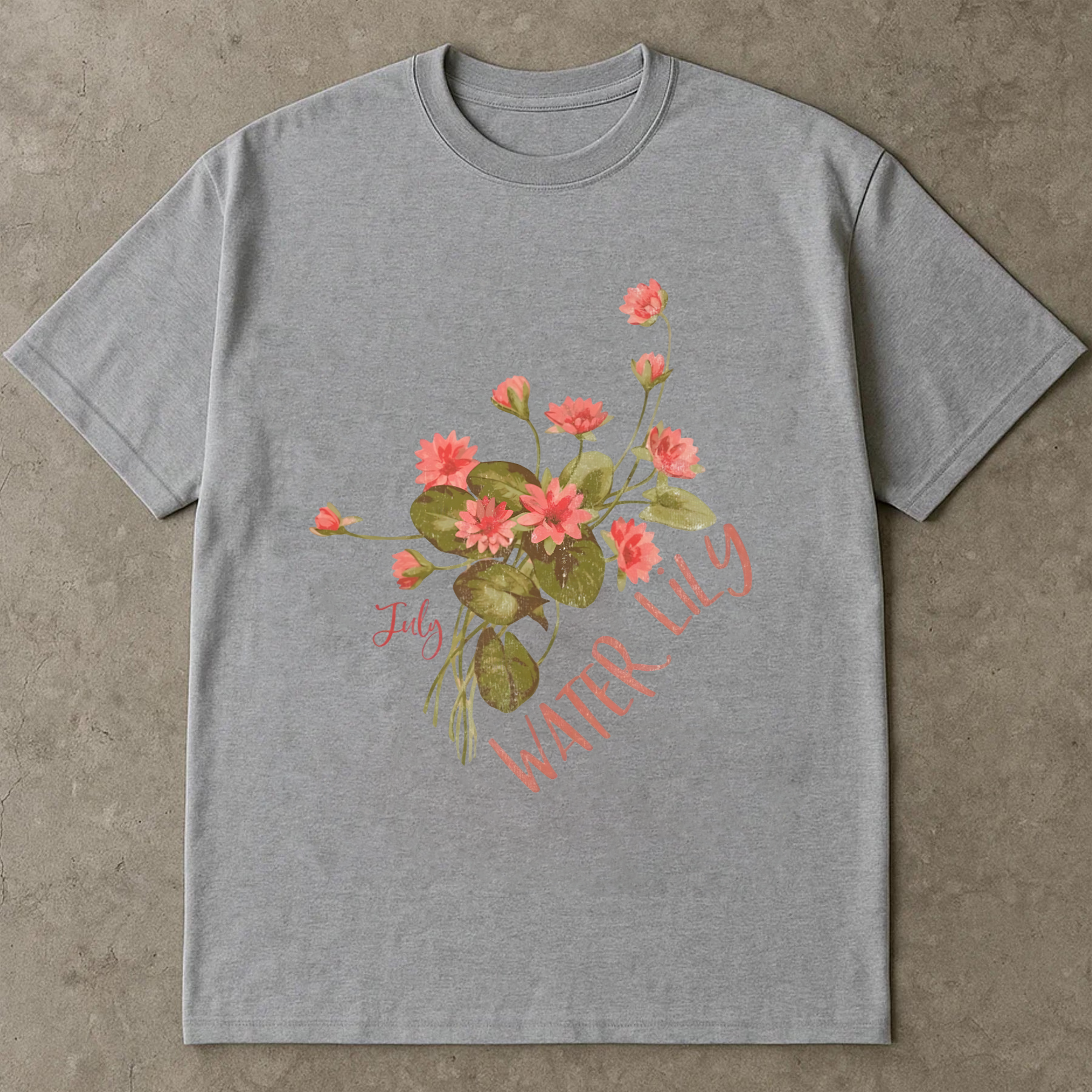 Water Lily July Birth Flower Shirt, Floral Birthday Tee, Botanical Lily T-Shirt, Summer Aesthetic Gift, Nature Lover Shirt
