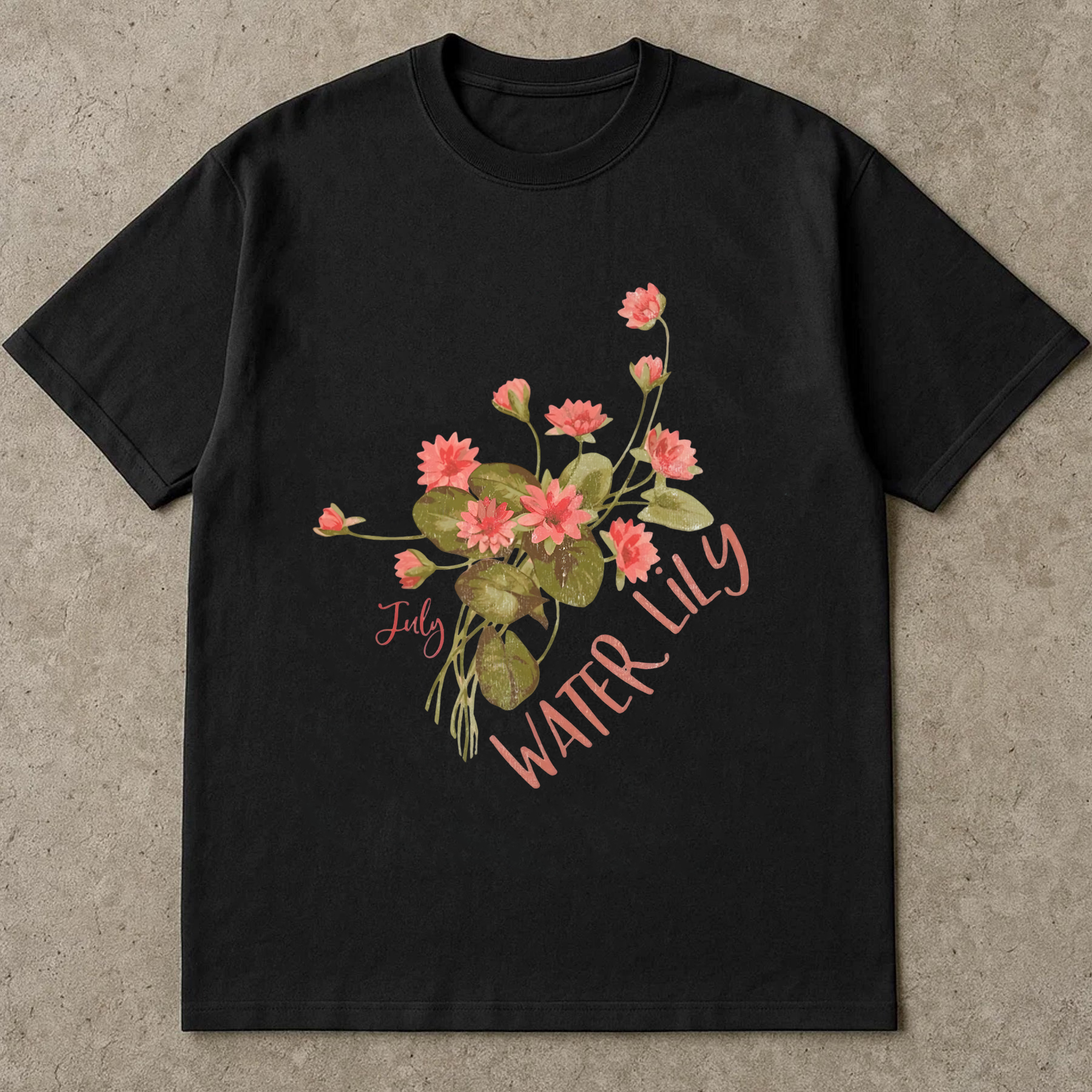 Water Lily July Birth Flower Shirt, Floral Birthday Tee, Botanical Lily T-Shirt, Summer Aesthetic Gift, Nature Lover Shirt