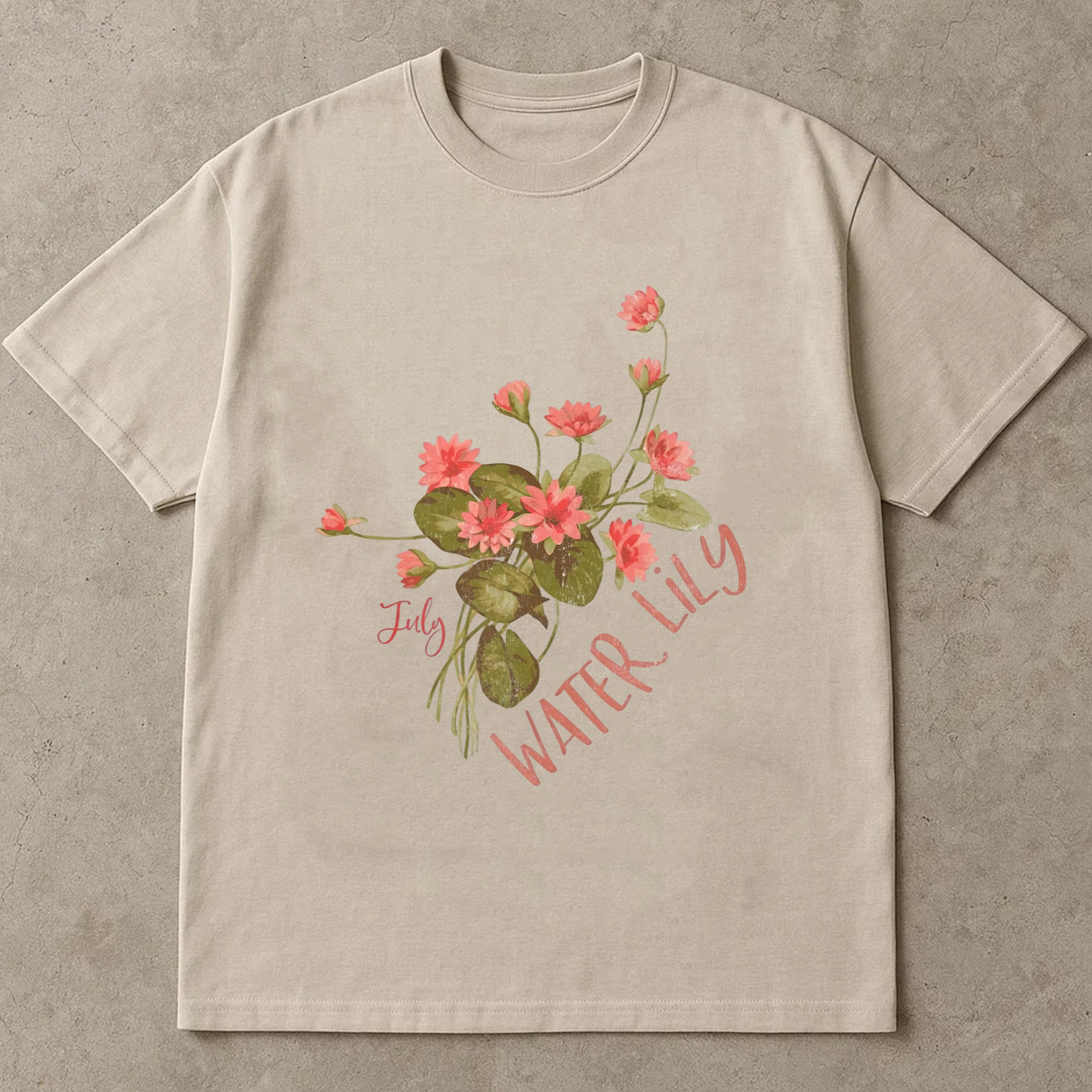 Water Lily July Birth Flower Shirt, Floral Birthday Tee, Botanical Lily T-Shirt, Summer Aesthetic Gift, Nature Lover Shirt