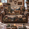 Personalized Bernese Mountain Quilted Sofa Cover, Deer Sofa Cover, Patchwork Couch Throw, Sofa Protector, Holiday Sofa Decor QUILTSOFA06