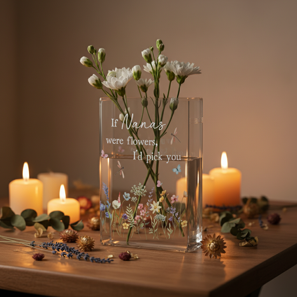 Personalized 'If Nanas Were Flowers' Book Vase – Custom Floral Design, Perfect Gift for Nana or Grandma