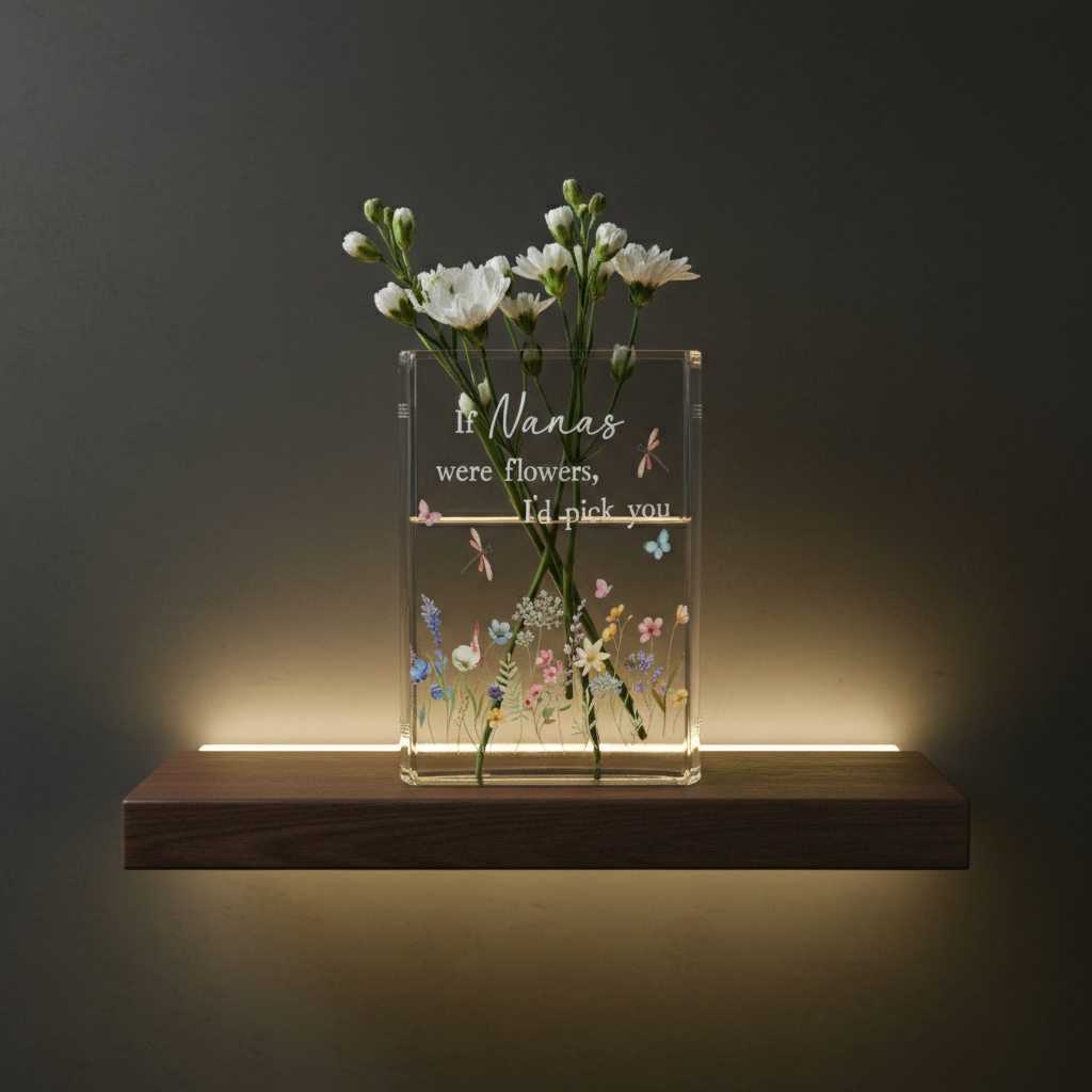 Personalized 'If Nanas Were Flowers' Book Vase – Custom Floral Design, Perfect Gift for Nana or Grandma