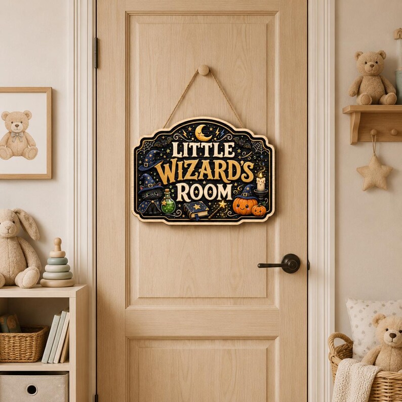 Monster Door Sign, Custom Kids Room Decor, Spooky Nursery Name Sign, Halloween Door Hanger, Gothic Baby Room Decor. HLWDHPETAL10