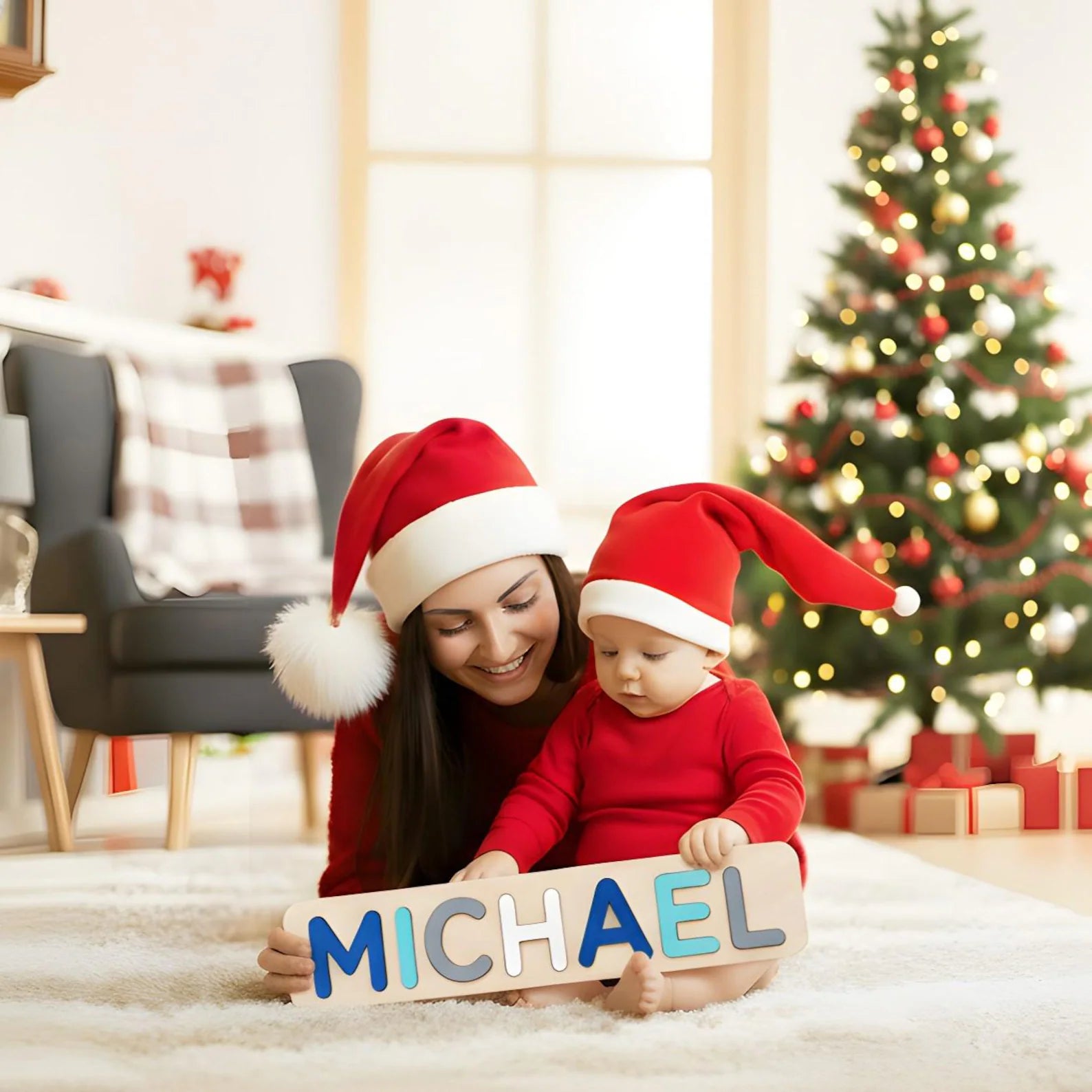 Wooden Name Puzzle for Baby, Custom Name Puzzle Gift, Baby Shower, First Birthday Gift, New Baby, Christmas Gift, Personalized Name Puzzle. NPPETAL6