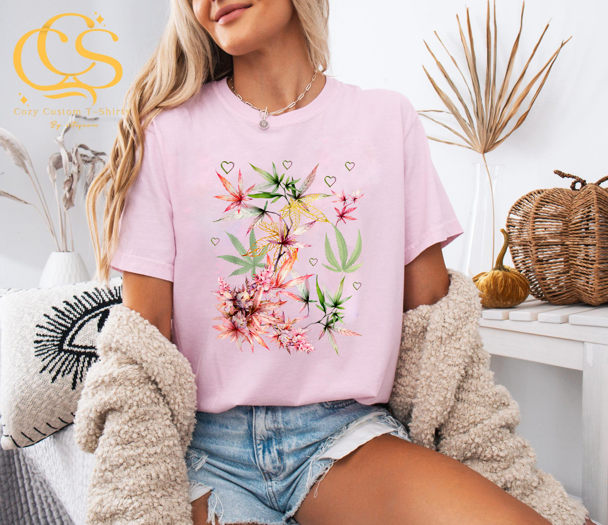 Cannabis Leaf Shirt, Trippy Marijuana Graphic Tee, Boho Stoner T-Shirt, Festival Rave Weed Shirt, Colorful Hippie Tee