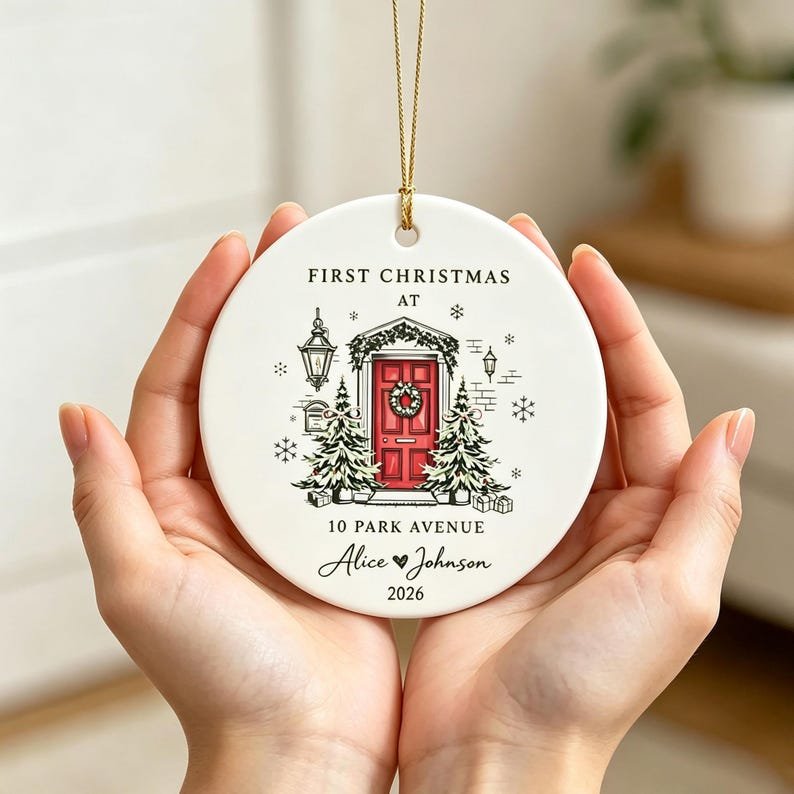 First Christmas In Our New Home Ornament, New House Christmas Ornament, Our First Home Keepsake, First Home 2026, Wedding Christmas Gift CERAMIC07
