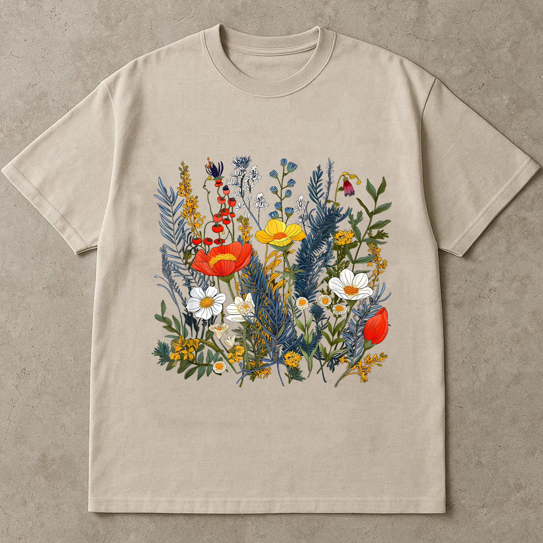 Wildflower Shirt, Vintage Botanical Tee, Aesthetic Floral Shirt, Nature Lover Gift, Cottagecore Garden T-Shirt