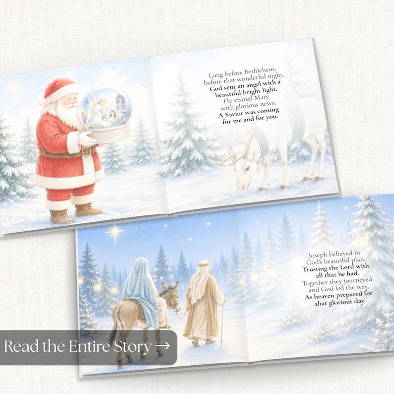 Personalized Santa Christmas Gift for Kids, Custom Christmas Book, Personalized Story Book, Christian Christmas Gift, Child's Name Book PBOOK08