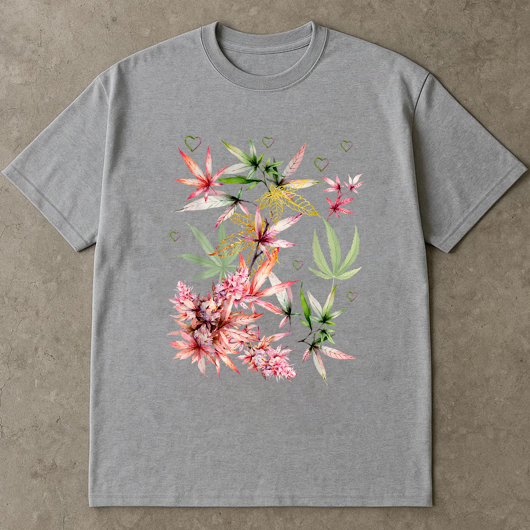 Cannabis Leaf Shirt, Trippy Marijuana Graphic Tee, Boho Stoner T-Shirt, Festival Rave Weed Shirt, Colorful Hippie Tee