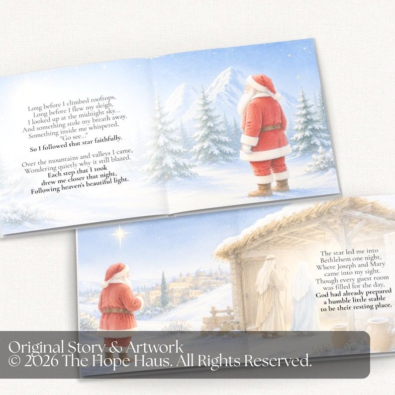 Personalized Santa Christmas Gift for Kids, Custom Christmas Book, Personalized Story Book, Christian Christmas Gift, Child's Name Book PBOOK08