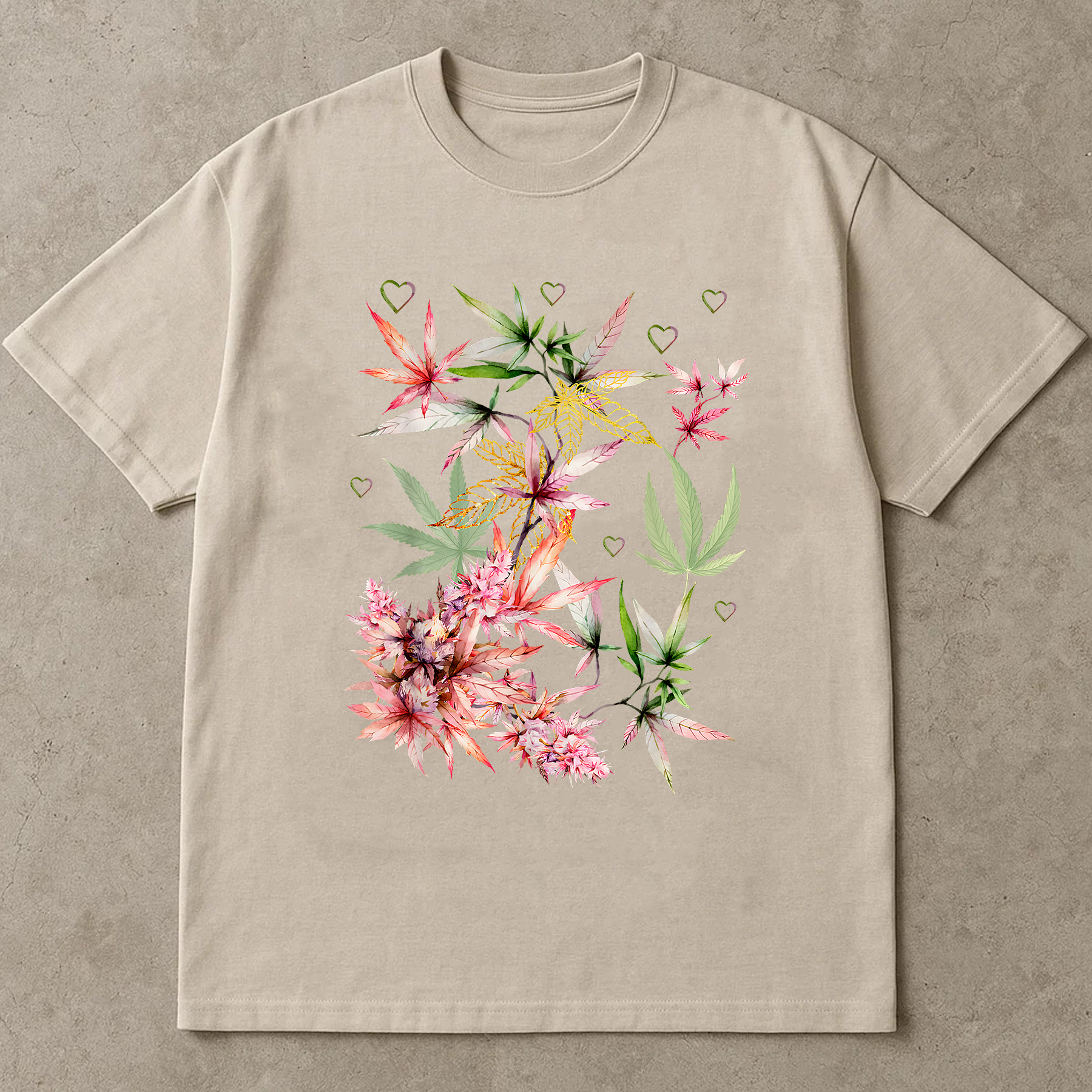 Cannabis Leaf Shirt, Trippy Marijuana Graphic Tee, Boho Stoner T-Shirt, Festival Rave Weed Shirt, Colorful Hippie Tee