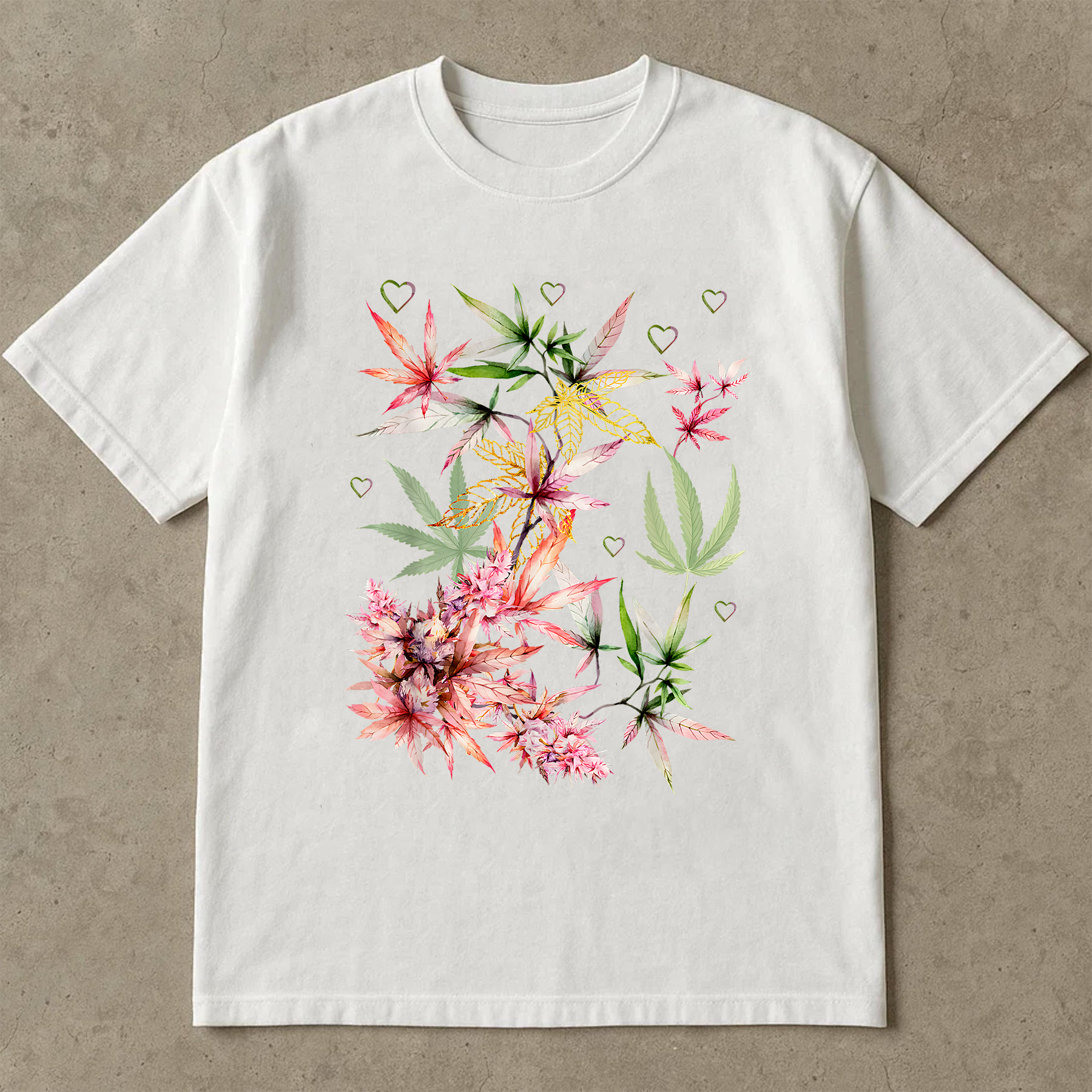 Cannabis Leaf Shirt, Trippy Marijuana Graphic Tee, Boho Stoner T-Shirt, Festival Rave Weed Shirt, Colorful Hippie Tee