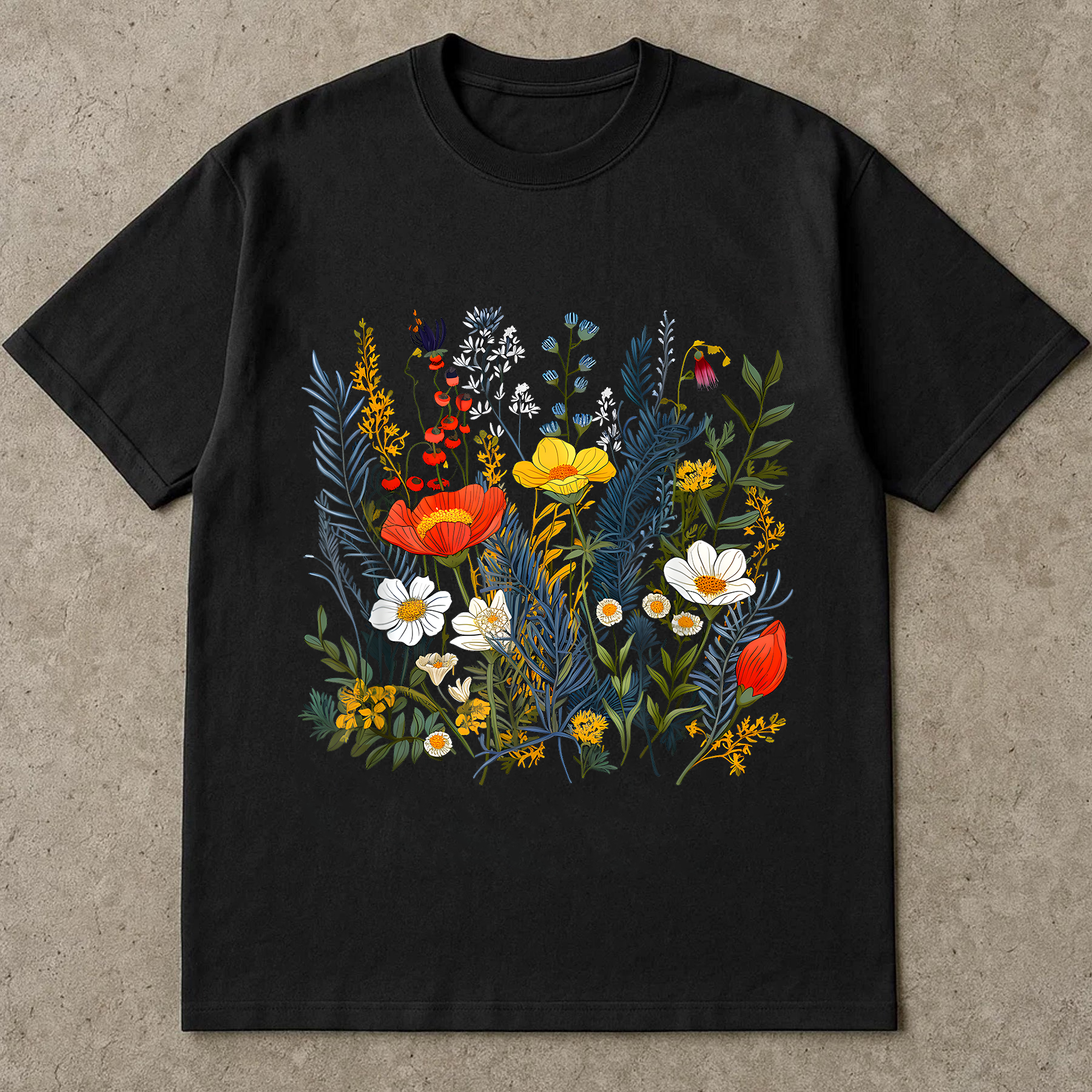Wildflower Shirt, Vintage Botanical Tee, Aesthetic Floral Shirt, Nature Lover Gift, Cottagecore Garden T-Shirt