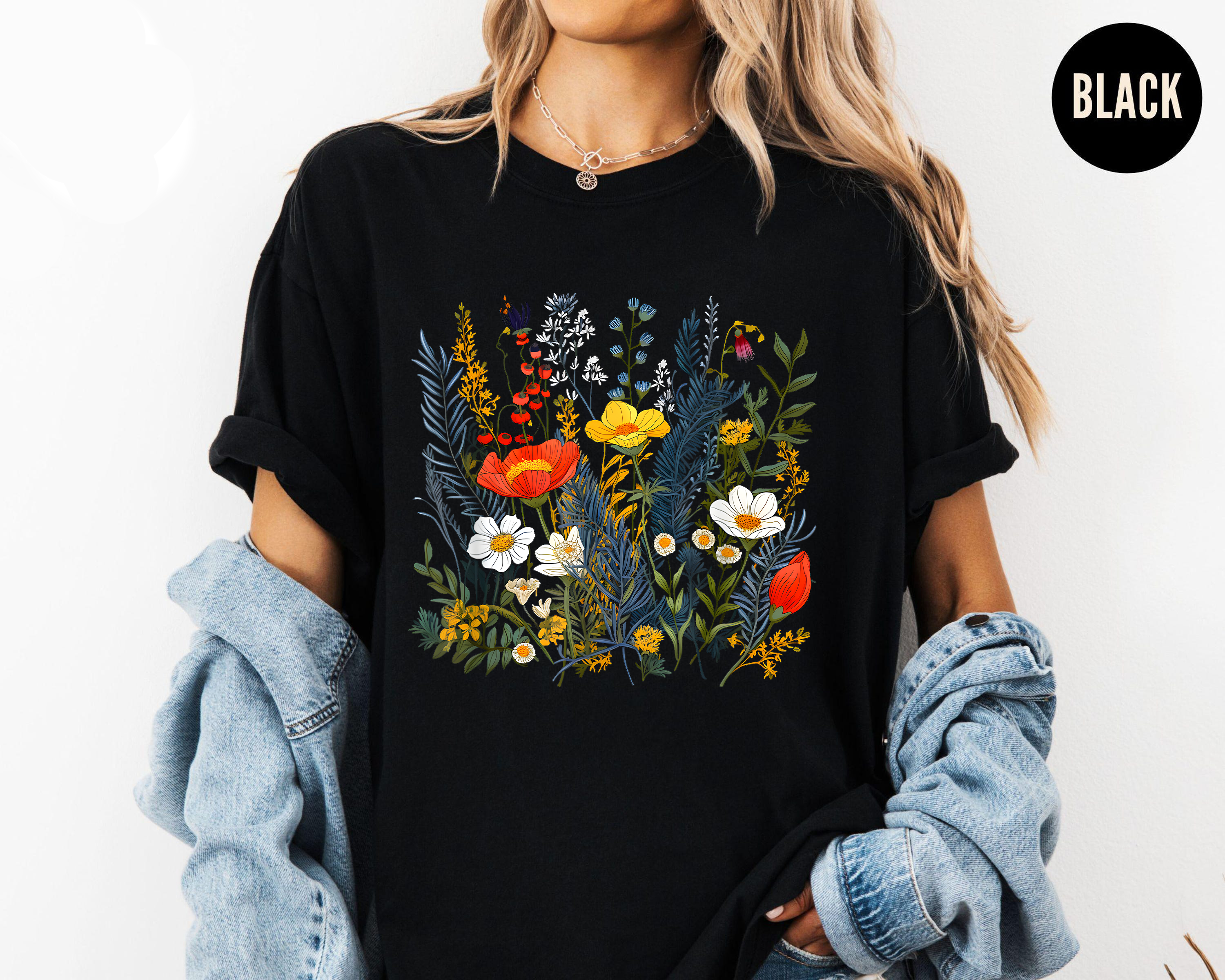 Wildflower Shirt, Vintage Botanical Tee, Aesthetic Floral Shirt, Nature Lover Gift, Cottagecore Garden T-Shirt